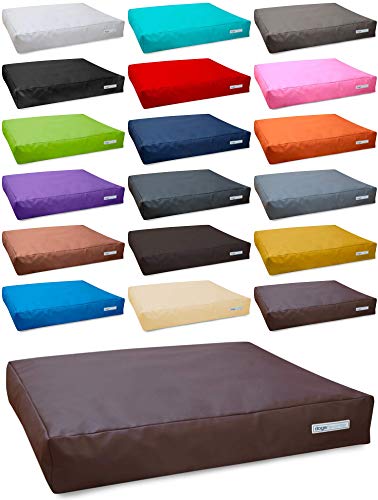 dogsfavorite Hundebett Big Pad aus Kunstleder Hundekissen Hundesofa Hundebetten 120 x 100 cm XL braun von dogsfavorite