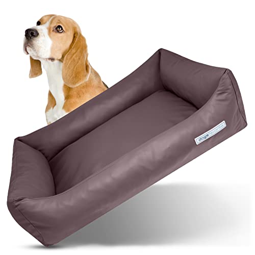 dogsfavorite Hunde-Bett - waschbares Hundekörbchen - hochwertiges Hundesofa - gelenkschonendes Hundekissen - robuste Hundematte - Hundekorb - braun - Gr. M 100 x 75 cm von dogsfavorite