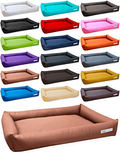 dogsfavorite Hundebett Starter Visco aus Kunstleder Cognac Gr. M 100 x 75 cm orthopädisch Hundekissen Hundesofa Hundebetten von dogsfavorite