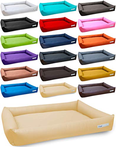 dogsfavorite Hundebett Starter Visco aus Kunstleder Creme Gr. L 110 x 80 cm orthopädisch Hundekissen Hundesofa Hundebetten von dogsfavorite