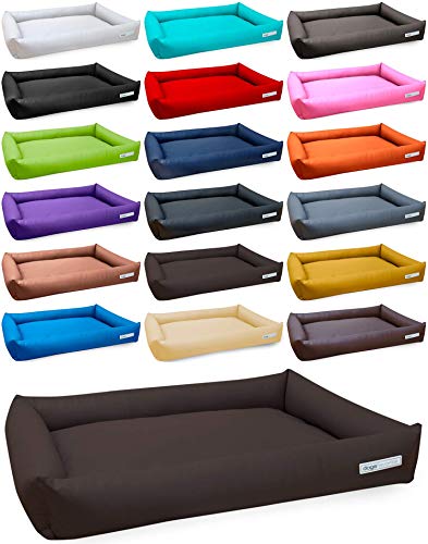 dogsfavorite Hundebett Starter Visco aus Kunstleder Mocca Gr. L 110 x 80 cm orthopädisch Hundekissen Hundesofa Hundebetten von dogsfavorite