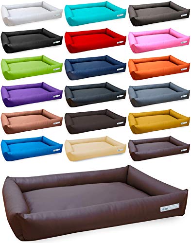 dogsfavorite Hundebett Starter Visco aus Kunstleder braun Gr. M 100 x 75 cm orthopädisch Hundekissen Hundesofa Hundebetten von dogsfavorite