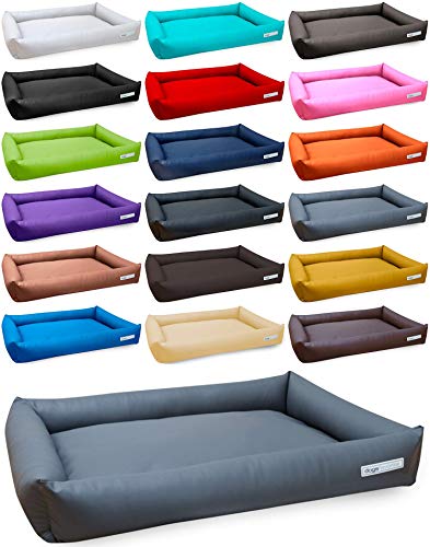 dogsfavorite Hundebett Starter Visco aus Kunstleder grau Gr. L 110 x 80 cm orthopädisch Hundekissen Hundesofa Hundebetten von dogsfavorite