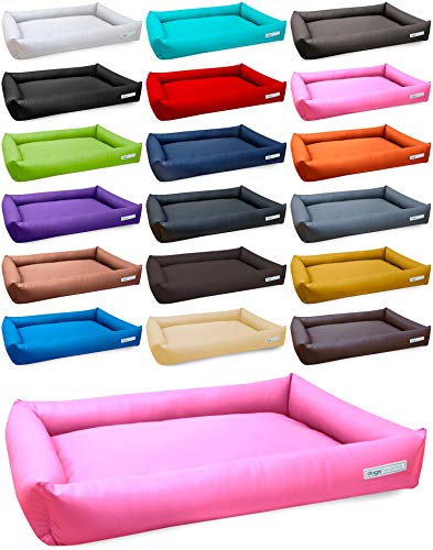 dogsfavorite Hundebett Starter Visco aus Kunstleder pink Gr. M 100 x 75 cm orthopädisch Hundekissen Hundesofa Hundebetten von dogsfavorite