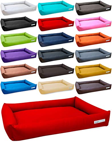 dogsfavorite Hundebett Starter Visco aus Kunstleder rot Gr. L 110 x 80 cm orthopädisch Hundekissen Hundesofa Hundebetten von dogsfavorite