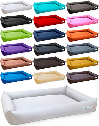 dogsfavorite Hundebett Starter Visco aus Kunstleder weiß Gr. L 110 x 80 cm orthopädisch Hundekissen Hundesofa Hundebetten von dogsfavorite