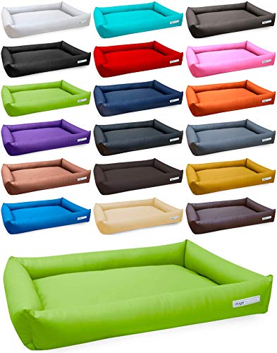 dogsfavorite Hundebett Starter aus Kunstleder Limette Gr. L 110 x 80cm Hundekissen Hundesofa Hundebetten von dogsfavorite