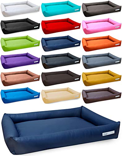 dogsfavorite Hundebett Starter aus Kunstleder Marine Gr. L 110 x 80cm Hundekissen Hundesofa Hundebetten von dogsfavorite