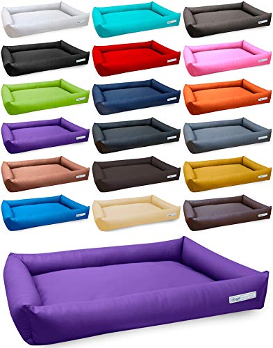 dogsfavorite Hundebett Starter aus Kunstleder lila Gr. XL 120 x 90cm Hundekissen Hundesofa Hundebetten von dogsfavorite