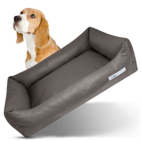 dogsfavorite Hunde-Bett - waschbares Hundekörbchen - hochwertiges Hundesofa - gelenkschonendes Hundekissen - robuste Hundematte - Hundekorb - Taupe - Gr. L 115 x 85 cm von dogsfavorite