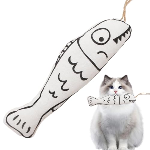 donki Katzenfisch Spielzeug, Weiche Katzenminze Fisch Rassel Spielzeug, Bissfest Katzenbedarf, Interaktives Multifunktionales Interessantes Spielzeug für Katzen, Kätzchen, Haustiere von donki