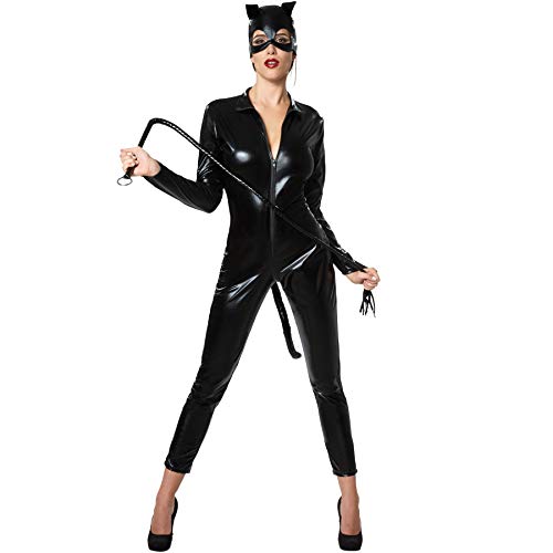 dressforfun 900474 - Damenkostüm heiße Katze, Enganliegendes Catsuit aus Kunstleder inkl. Maske (S | Nr. 302110) von dressforfun