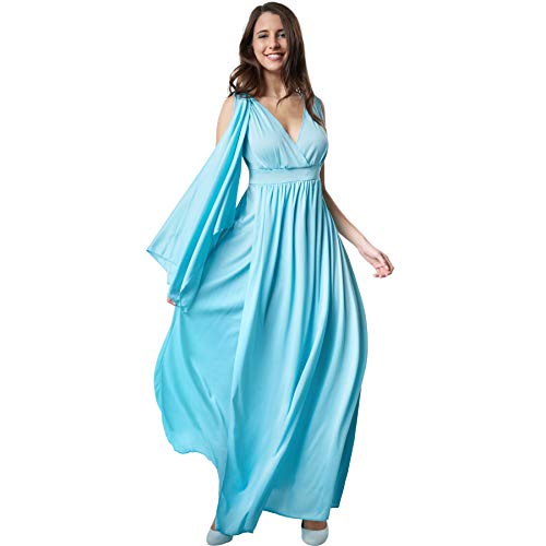 dressforfun 900548 - Damenkostüm Göttin der Freiheit, Ärmelloses Gewand im antiken Stil mit angenähter Schärpe (XL | Nr. 302521) von dressforfun