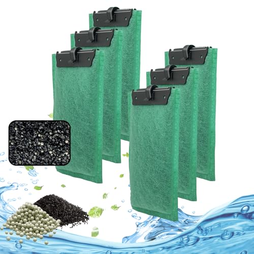 6 Stück Aquarium-Filterkartuschen für Tetra EasyCrystal Filter 250 und EasyCrystal FilterBox 300, mittlere Ersatzfilterkartuschen mit Ultra-Aktivkohle und Zeolith von driamor