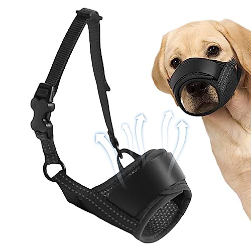 Maulzeln Hund Mundgeräte, um beißen und bellen atmungsaktive Mesh -Hunde Mundabdeckung mit verstellbaren und reflektierenden Gurten Anti -beißende Hunde Mundmaske m von dsbdrki