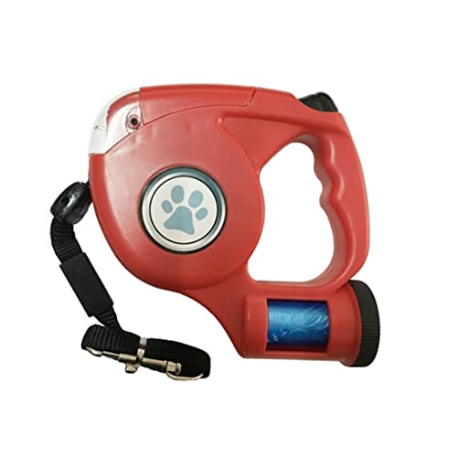 Müllsack Retractable Hunde -Leinen Haustier Walking Leinen Leine Nylon 15 Fuß bis 99 Pfund rot (Batterie Nicht enthalten) von dsbdrki