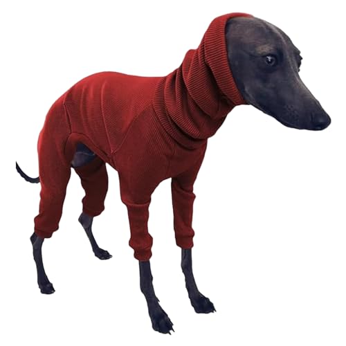 Pullover Windhundpullover für Hunde, Baumwollgreyhound-Pyjamas vierbeinige Windhundkleidung Kapuzehippet-Pyjamas Stretchable Warmer Hundebel von dsbdrki