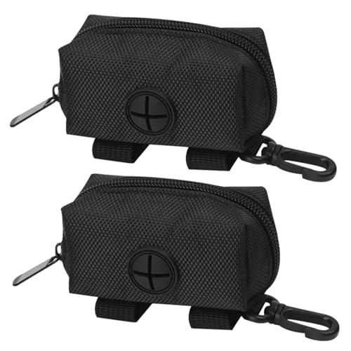 dsbdrki Bags Hundekotbeutel Spender 2PCS wasserdichte Hundeabfall -Taschen Spender mit Reißverschluss ＆ Karabiner -Clip tragbar von dsbdrki