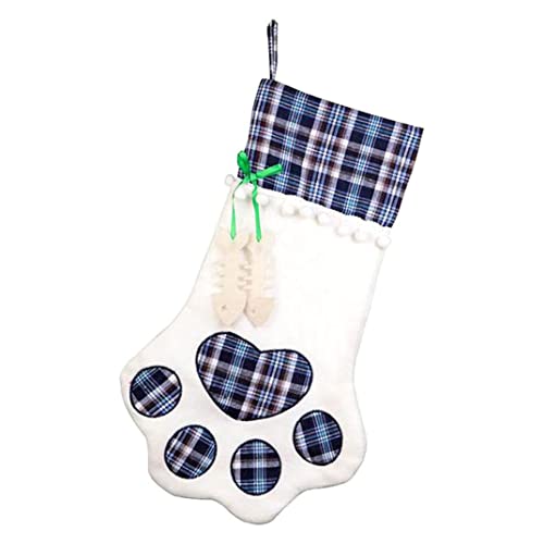 dsbdrki Haustiersocken Haustier Weihnachtssocken Dekorative Hänge Haustierpfaw Weihnachtsbaum Ornamente für Partys Blau von dsbdrki