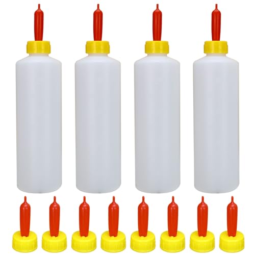 dsbdrki Werkzeuge 4pcs Ziegenflaschen mit 12 -propcs Ziegennippeln, 14oz/400 ml Plastiklammflasche, Wiederverwendbare Babyziegenzubehör zum Füttern von Schafen Welpen von dsbdrki