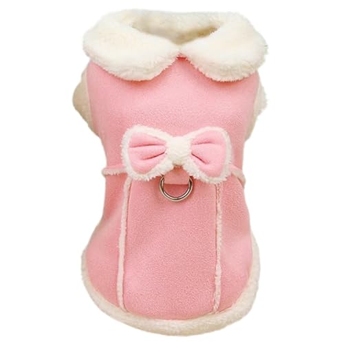 dsbdrki für kleine Hund Mädchen warm Fleece Hundemantel Weiches Hund Fleece Weste mit Bug und D-Ring süße Hund Winterkleidung mit verschwommenem Kragen für Winterhundzubehör xs von dsbdrki