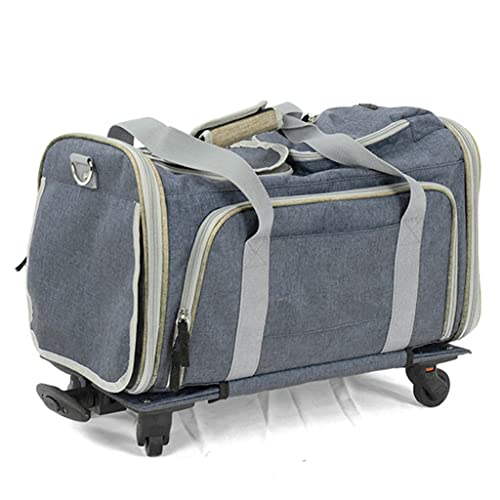 Erweiterbare Transportbox für Katzen/Hunde, Transportbox für Haustiere, Reisetasche mit abnehmbaren Rädern, Faltbarer Kinderwagen für kleine und mittelgroße Hunde (Stil B) von dsmsdre