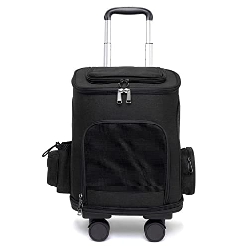 Rollbare Transportbox für Haustiere, Kinderwagen, Kinderwagen, Trolley, Katzenrucksack, zusammenklappbare Hunde-/Katzentransportbox, Rucksäcke mit Rädern, atmungsaktive Welpentasche, Kinderwagen von dsmsdre