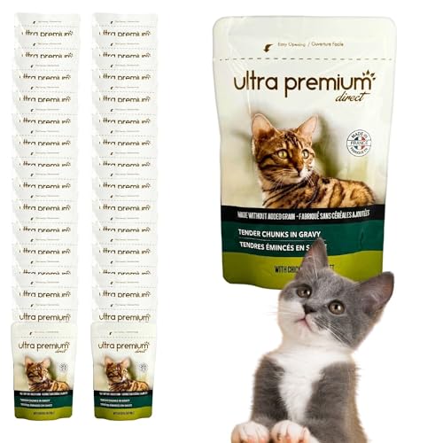 85g Katzenfutter Ultra Premium Huhn Stücke getreidefrei Sachets (24 x 85g, in Soße) von dtp-soft