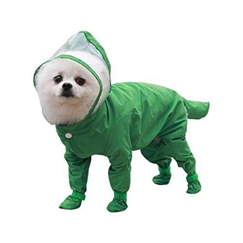duhe189014 Regenmantel für kleine Hunde mit Kapuze Einteilige Regenjacke für Hunde wasserdichter Poncho für Haustiere mit transparenter Krempe einfach zu tragen geeignet für kleine Hunde von duhe189014
