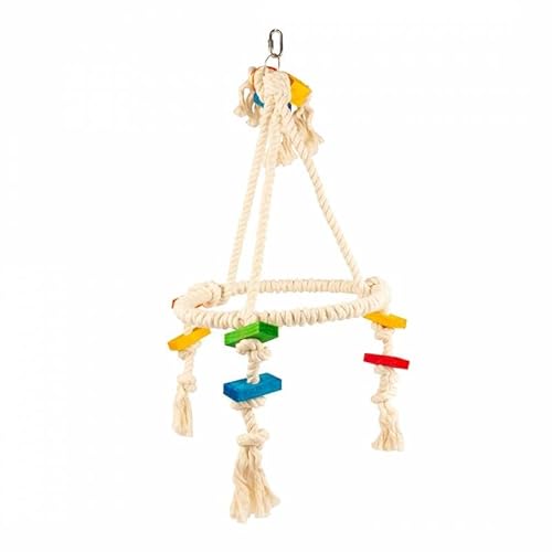 duvoplus, Birdtoy Bunte Pyramide mit Würfeln und Seil, 35 x 35 x 73 cm, Vögel, Vögel von Duvoplus