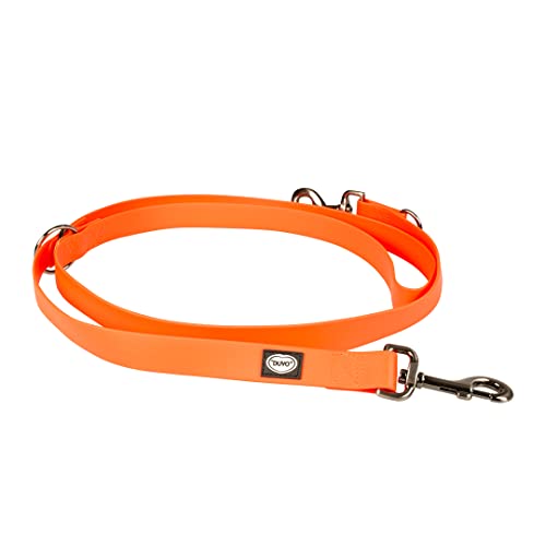 duvoplus, Duo-Hundeleine, wasserfest, Serie EXPLOR South, weiches Futter aus Neopren, Größe 200 cm/25 mm, Neonorange, ideal für Spaziergänge und abenteuerliche Expeditionen von Duvoplus