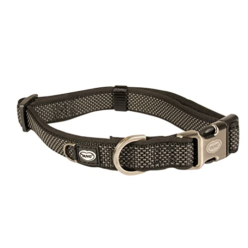 duvoplus, Ga me Explor North, bequemes und zeitgenössisches Hundehalsband, Größe 35 – 55 cm/20 mm, Schwarz, ideal für Spaziergänge und abenteuerliche Expeditionen von Duvoplus