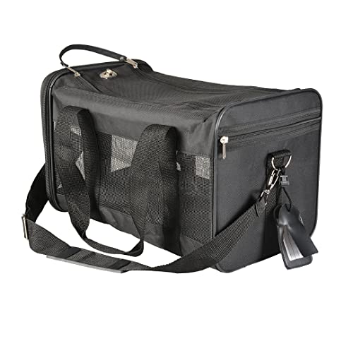 duvoplus, Reisetasche Nylon M – 50 x 27 x 29 cm – max. 7 kg, Schwarz, Transport, Schwarz, Hund von Duvoplus