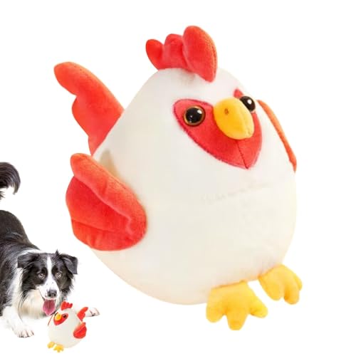 dzqad Bewegung Ball für Hunde, Hundespringkugel | Smart Bounce Ball Cartoon Chicken Plüschspielzeug,Wiederaufladbare interaktive Hundespielzeuge, EIN Quietschspiel für Welpen kleine mittelgroße von dzqad