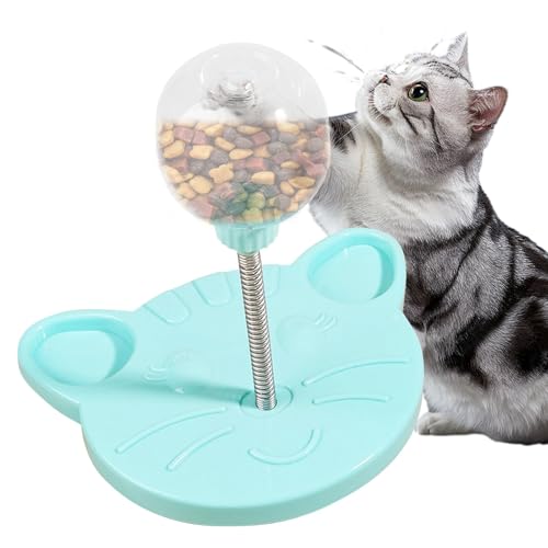 dzqad Katze behandeln Frühlingskugel, undichte BEDUCKEN Ball PETTE Feeder Toy - Katzenhundfutter -Puzzle - Katzeninteraktiver Spender mit Frühling, Slow Feeding Toy fördern natürliche von dzqad