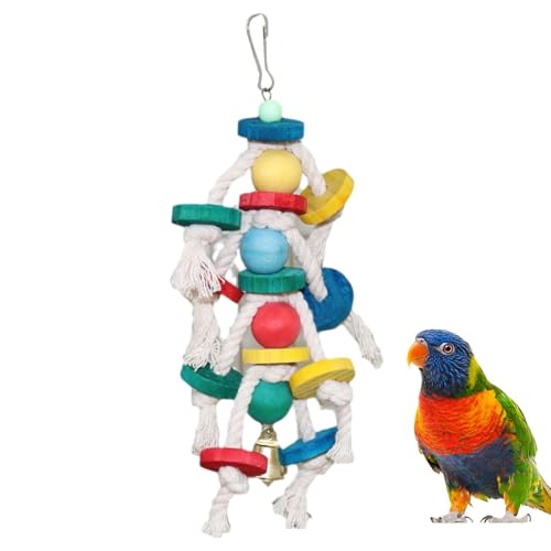 dzqad Parrot Shredder Toys, Shredding Spielzeug für Vögel, Mehrfarbige Vogelkauspielzeug, Futtersuche und Kau -Käfigzubehör mit Metallhaken für mittlere und kleine Tiere von dzqad