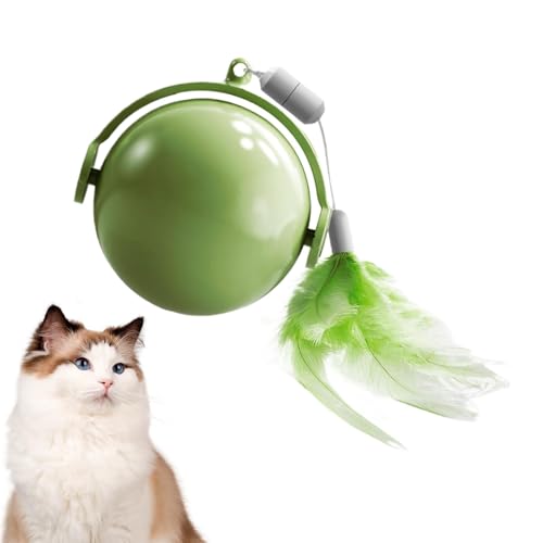 dzqad Smart Interactive Cat Toy Ball, Smart Ball Cat Toy,Rolling Kätzchenspielzeug | Hindernisvermeidung automatisch bewegendem Smart Rolling Ball Pet Kätzchen mit Feder für Innenräume von dzqad