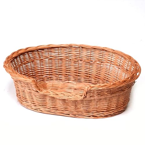 e-wicker24 Hundekorb aus Weide für Hund und Katze Hundebett Katzenbett Liegeplatz Tierkorb geflochten Katzenkorb (65 cm, natürlich ohne Kissen) von e-wicker24 Alles aus Weide