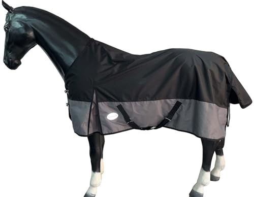 Outdoor Winterdecke Turnout 100% Wasserdicht 600D 100G Fulling Schwarz/Grau Schwarz/Grau - 165cm von eQuitack Your Passion Is Our Mission