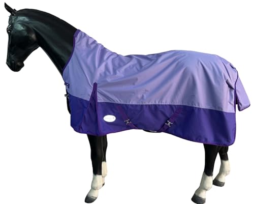 Outdoor Winterdecke Turnout 100% Wasserdicht 600D 50G Fulling Highneck Multi Farbe Lavender/Lila - 155cm von eQuitack Your Passion Is Our Mission