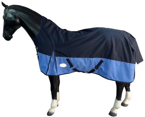 Outdoor Winterdecke Turnout 100% Wasserdicht 600D 50G Fulling Highneck Multi Farbe Navy/Blau - 155cm von eQuitack Your Passion Is Our Mission