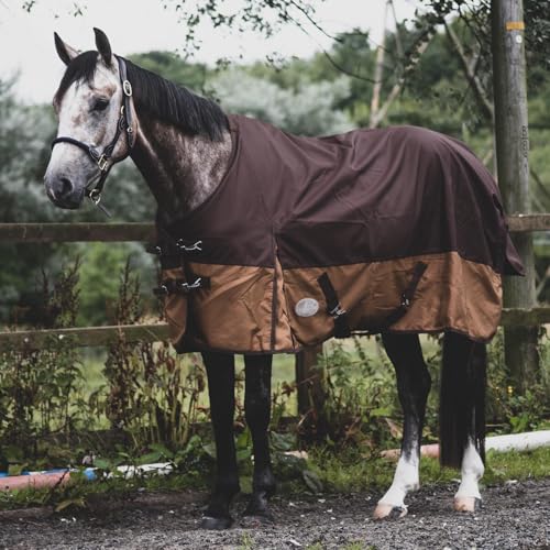 eQuitack Your Passion Is Our Mission 1200 Denier Pferdedecke Regendecke mit Fleece Lining Grau/Braun 125cm von eQuitack Your Passion Is Our Mission