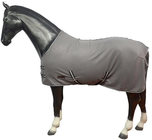 eQuitack Your Passion Is Our Mission Pferde Abschwitzdecke mit Kreuzbegurtung Fleece Multi-Farbe - Grau 125cm von eQuitack Your Passion Is Our Mission