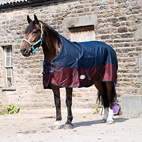 eQuitack Your Passion Is Our Mission Pferdedecke Weidedecke Regendecke Outdoor Decke mit Fleece Lining Highneck Navy/Maroon 155cm von eQuitack Your Passion Is Our Mission