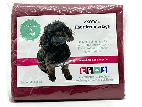 eXODA Haustier Unterlage für Hunde und Katzen 200x230 abwaschbar dunkelrot flexibel von eXODA