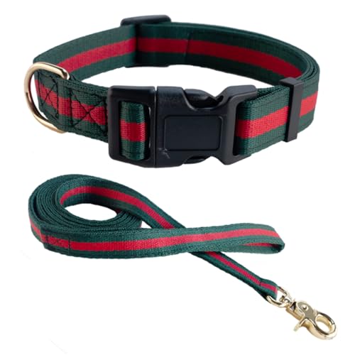 Elegantes Hundehalsband und Leine, strapazierfähige, weiche Haustierhalsbänder, Leinen, luxuriöses Hundehalsband und Hundeleinen, Geschenk für Welpen, kleine Hunde von echentie