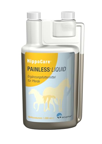 Ecuphar HippoCare Painless Liquid | 1 l | Flüssiges Ergänzungsfuttermittel für Pferde | Zur Unterstützung der Gelenkfunktion | Nach Knochen- und Gelenksoperationen von ecuphar