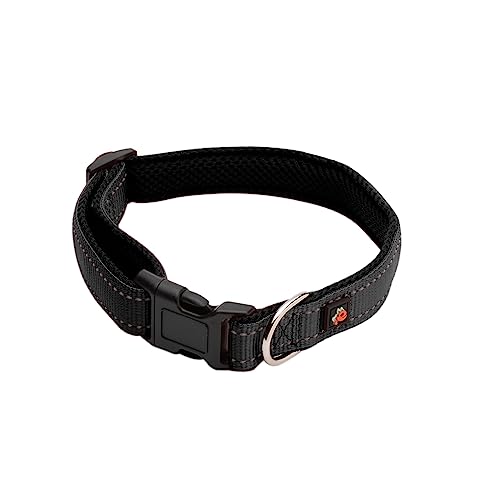 Edoggo Accessories Hundehalsband Großer Hund - Zubehör für Hunde, Hundehalsband aus Nylon, weich, strapazierfähig, verstellbar (L, Schwarz) von edoggo accessories