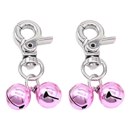 eexuujkl 2 Stück Hundeglockenhalsband Charm, sicher und ungiftig, Hundehalsband Charm, Jingle Bells, Kupfer, kleine Haustierglocken, Rosa von eexuujkl