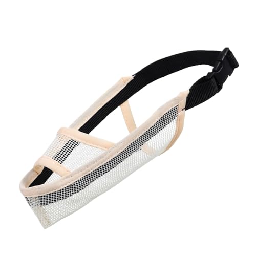 eexuujkl Bequemes Stoff Hundemundstück für stressfreie Ausflüge. Anti Stripping Maske. Anti Stripping Hundemaske. TPR Anti Bite Mesh, Beige, L von eexuujkl